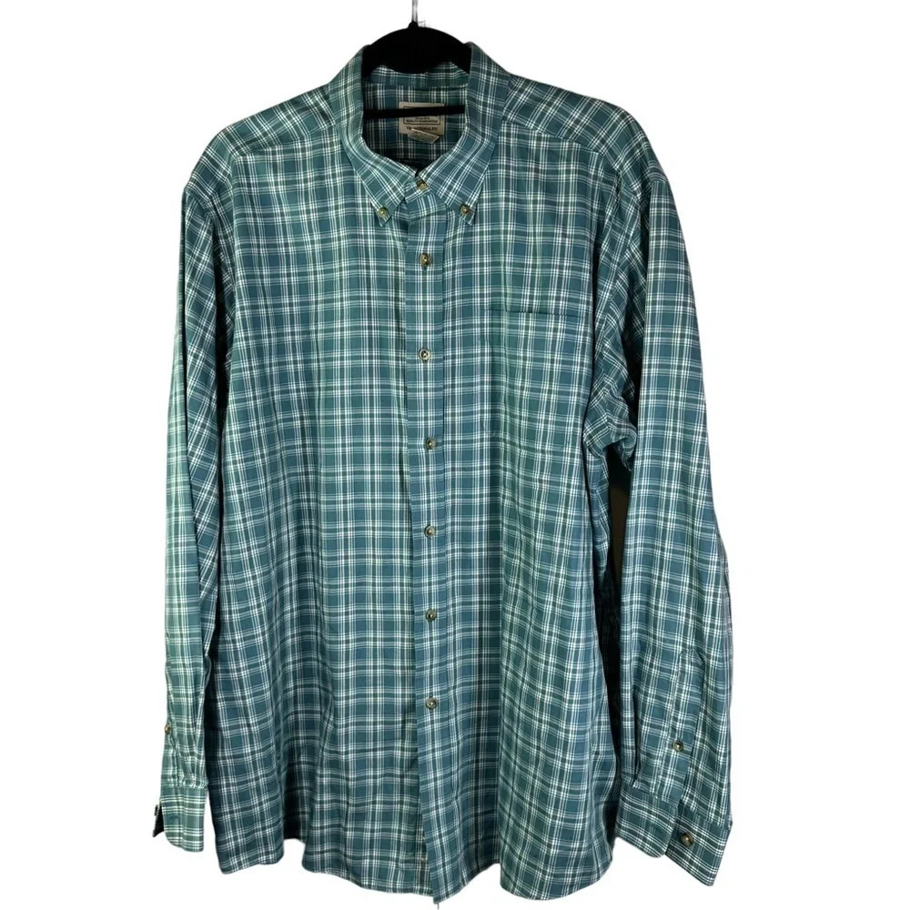 L.L. Bean Men's Blue Plaid Casual Button Down Shirt